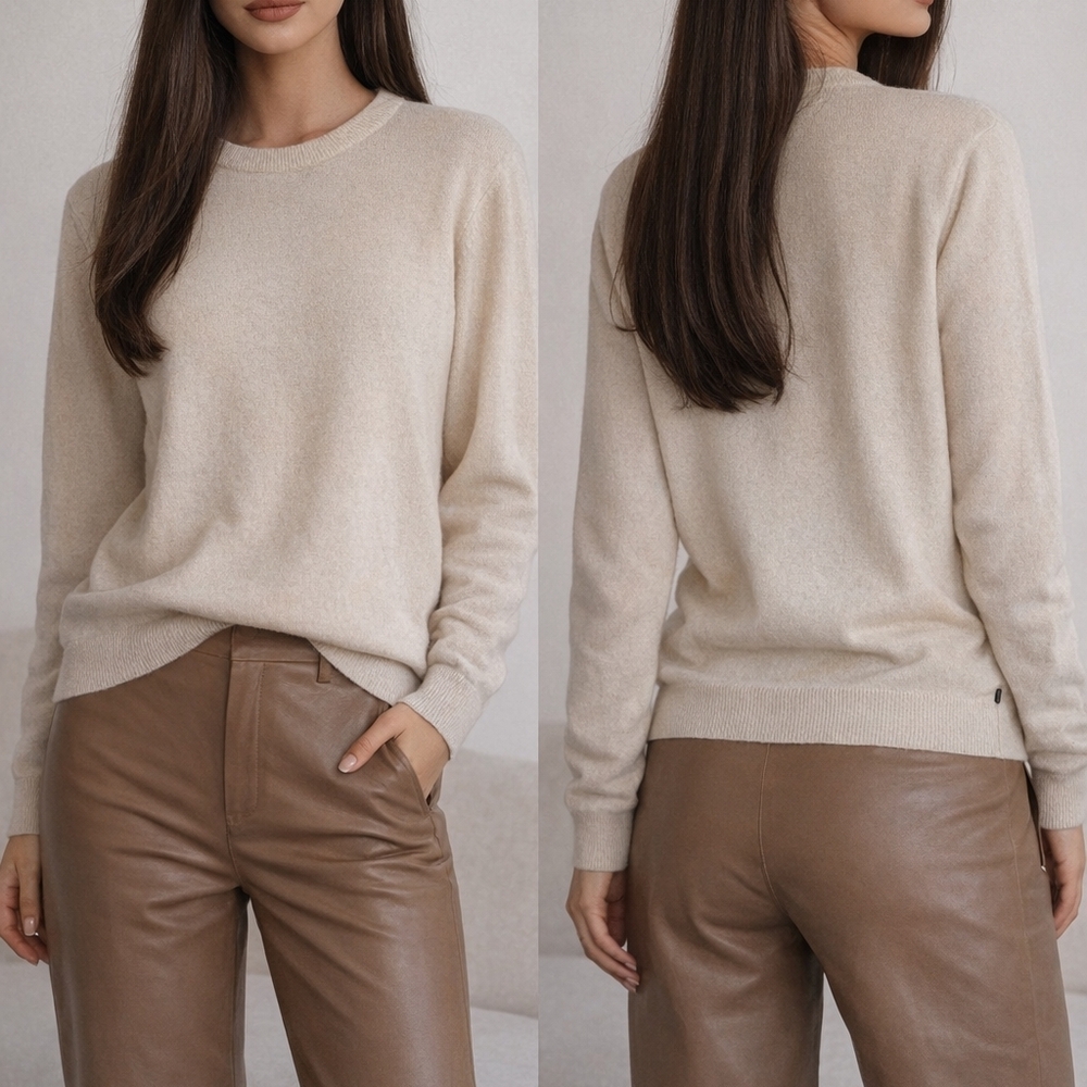 Classic Cream Cashmere Sweater